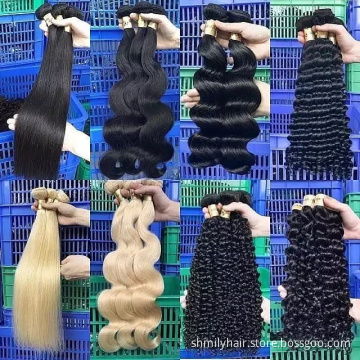 Wholesale Unprocessed Cuticle Aligned Hair , Virgin Mink Indian Hair Extension,Brazilian Human Hair Bundles With Closure Frontal
